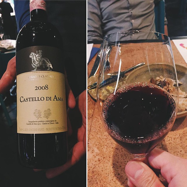 08 Riserva Chianti classico, Castello di Ama @craftldn great nose, fresh flowery with subtle sous bois. Palate is mineral, crystalline almost with cedary, sweet red fruits. Vanilla even. This is like vanilla ice cream cake with cherries. Good swill.