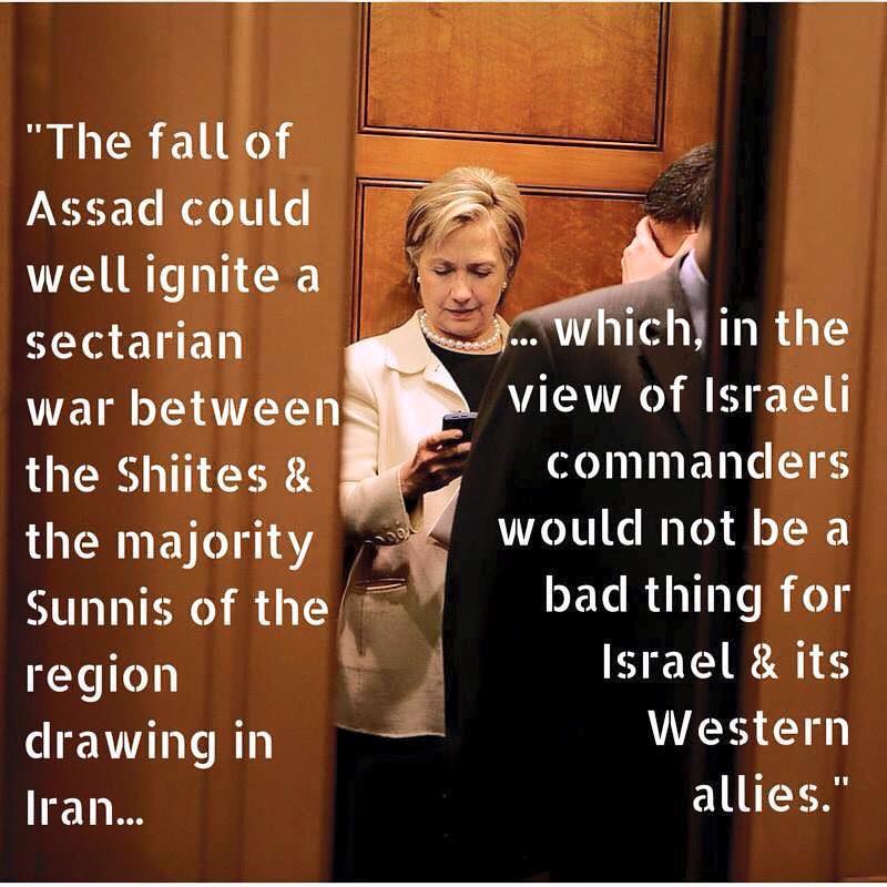 Hillary syria war with iran for israel