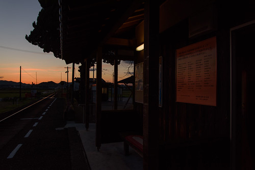 sunset japan 夕景 兵庫県 加西市 北条鉄道 網引