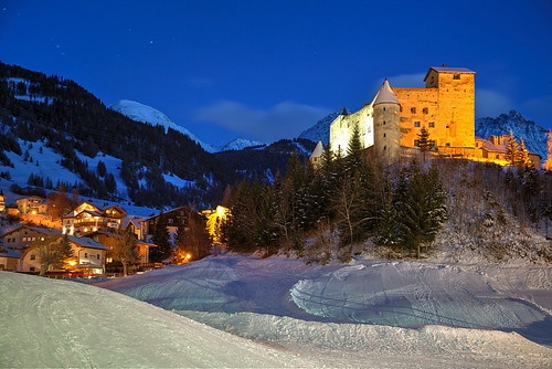 winter alps castle austria tirol österreich dusk tyrol autriche nauders