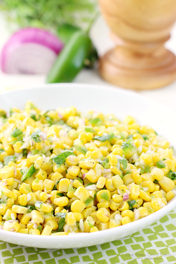 A close up of fresh ingredients in a white bowl.