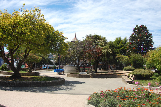 Plaza in Ancud, Chiloé, Chile