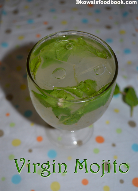 Moctail with mint and lemon