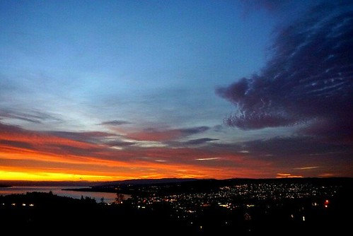 morning sky norway clouds dawn town colorful view distance gjøvik oppland daybrake
