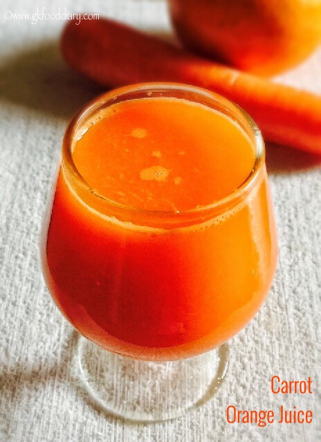Carrot Orange Juice Recipe for Toddlers and Kids