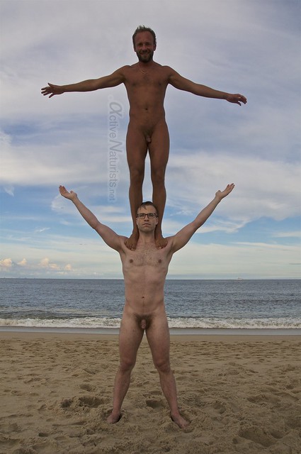 naturist acro-yoga 0017 Gunnison Beach, Sandy Hook, NJ, USA