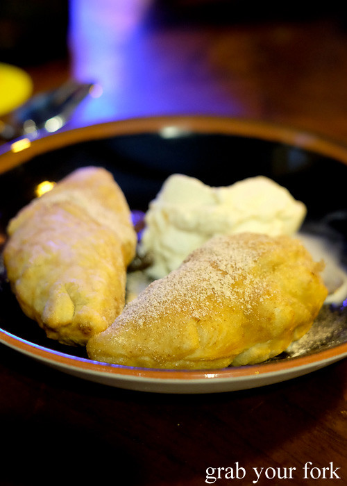 Fried apple pie with cinnamon ice cream at Harpoon Harry by Morgan McGlone at Hotel Harry, Surry Hills
