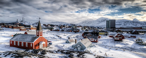 city winter urban white snow cold church clouds landscape cityscape view capital arctic greenland polar viewpoint clearsky cityview gl nuuk kitaa