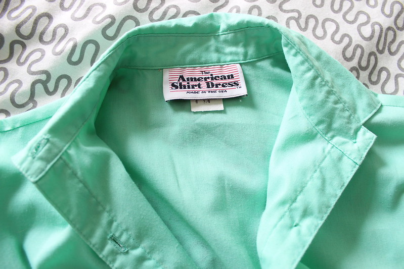 Mint green shirt dress