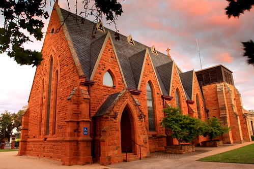 sunset building church architecture sandstone religion forbes newsouthwales anglican