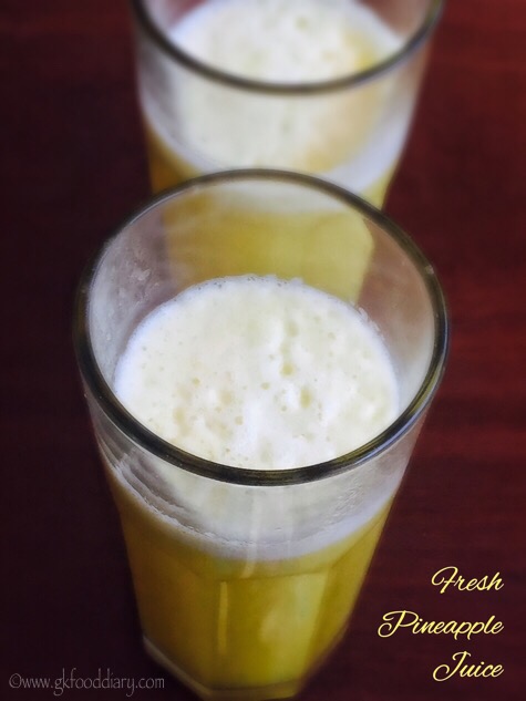 Fresh Pineapple Juice Recipe for Babies, Toddlers and Kids4