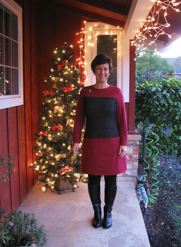 Red grey dress on me1