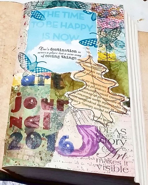 Close up of the art journal I have started for this year.