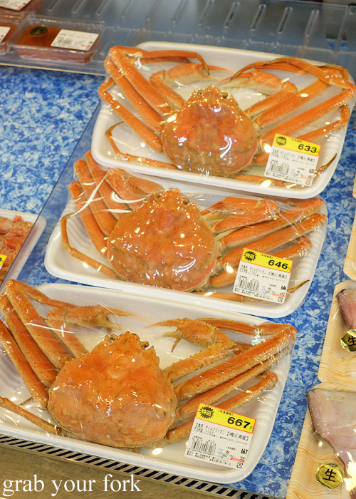 Hokkaido crab at the supermarket in Hakodate, Japan