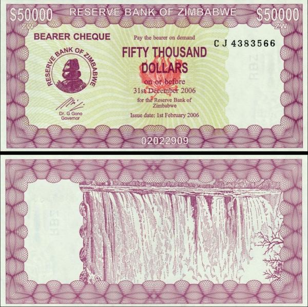 50 000 Dolárov Zimbabwe 2006, P30