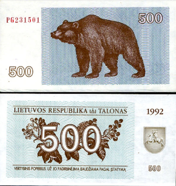 500 Talonu Litva 1992, P44 UNC