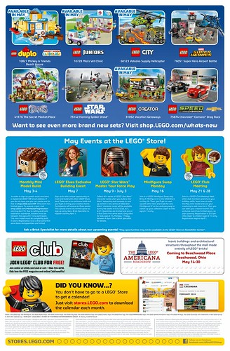 May 2016 LEGO Store Calendar