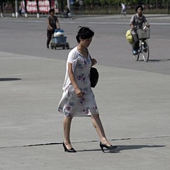 Summer fashion, strong legs  and high heels. - This pic was taken in Chongjin city that located in North Hamgyong province, about 750kms outside Pyongyang - #latepost #latergram (26 August 2015) - #chongjin #northkorea #dprk #korea #koreautara #photograph