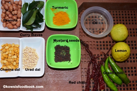 ingredients for lemon rice