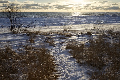 snow ice beach sunrise