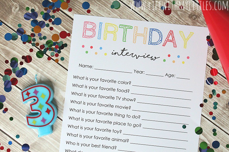 This free birthday interview printable is such a great birthday tradition for kids! It will be fun to see how the answers change every year!