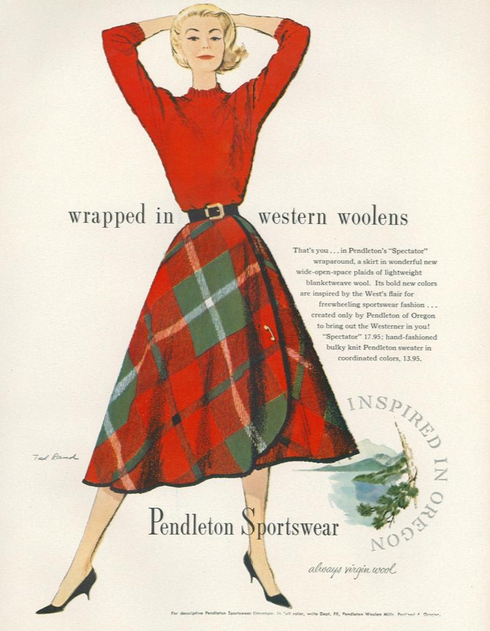 Pendleton, 50s, ad, skirt