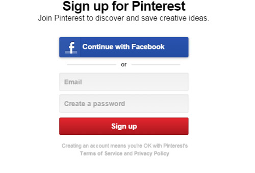 sign in pinterest with google