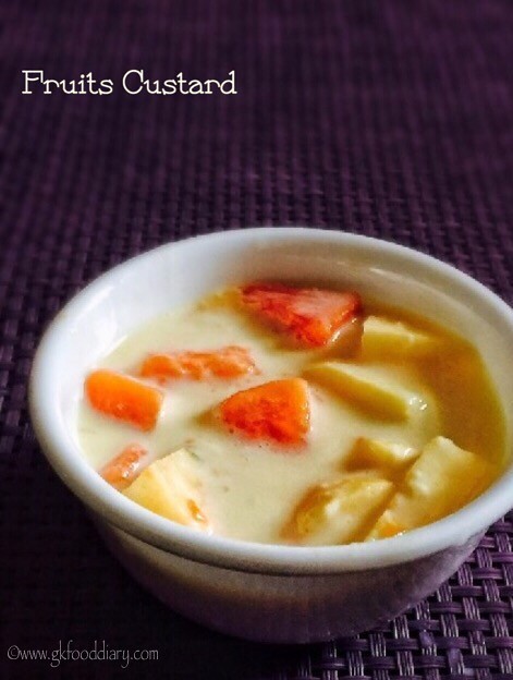 Fruits Custard Recipe for Babies, Toddlers and Kids