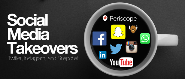 Social Media takeovers using Twitter, Snapchat, and Instagram