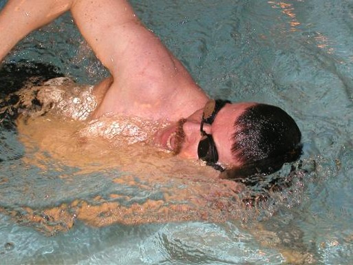 Photo: Tim Conklin in the pool.