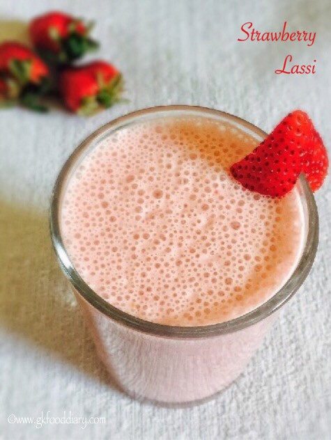 Strawberry Lassi Recipe for Babies, Toddlers and Kids1