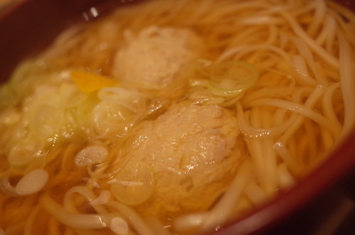 chicken meat ball inaniwa udon noodle稲庭 鶏つくねうどん(温）