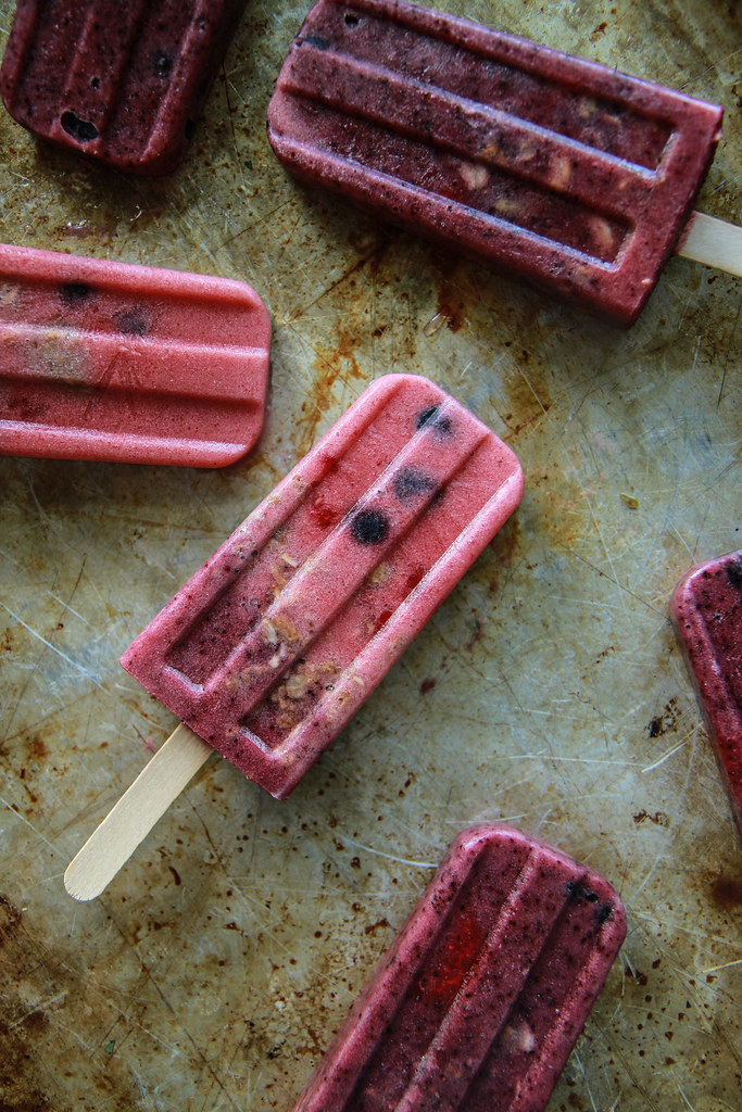 Berry Breakfast Smoothie and Granola Pops- Vegan and GF from HeatherChristo.com