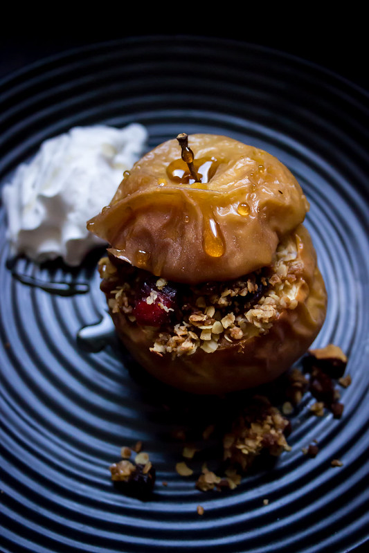 Baked Apples, Almond & Cranberry Crumble