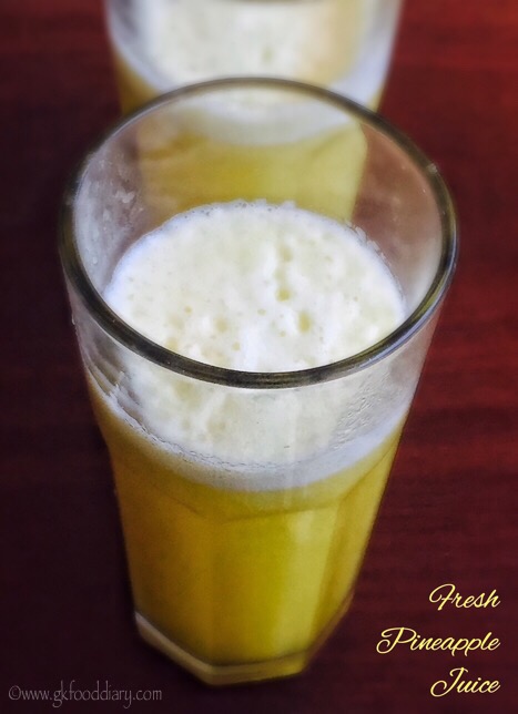 Fresh Pineapple Juice Recipe for Babies, Toddlers and Kids