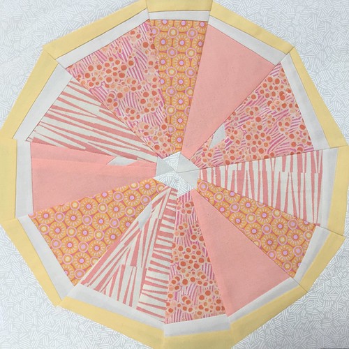 Citrus Slice Paper Piece Pattern - Pink Grapefruit