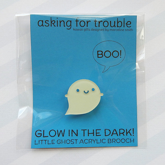 Glow in the Dark Ghost Brooch