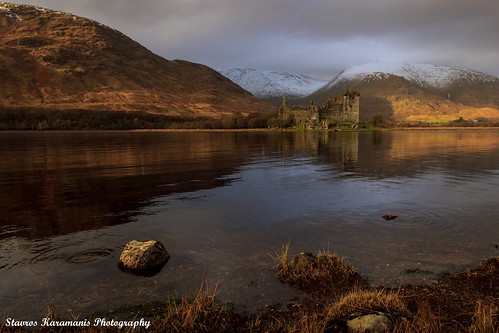 old sunset lake snow mountains castle water canon landscape scotland afternoon ngc tokina mountainside dslr f28 t3i lakescapes kilchurncastle canonphotography 1116mm dxii