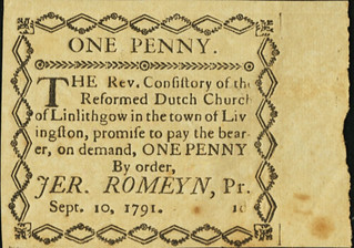 Linlithgow, NY Church Penny Scrip Note