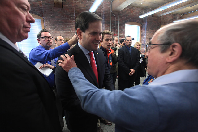 Marco Rubio with supporters