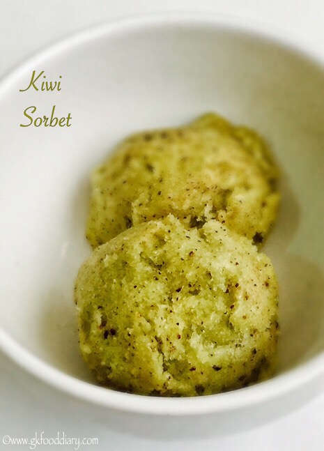 Kiwi Sorbet Recipe for Babies, Toddlers and Kids