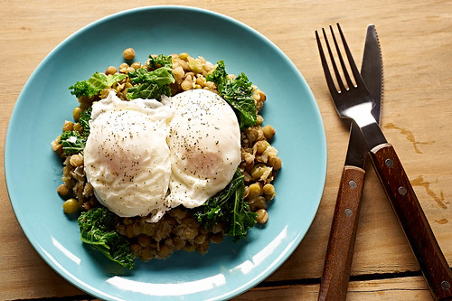Food Photography | Eggs Kale and Lentils