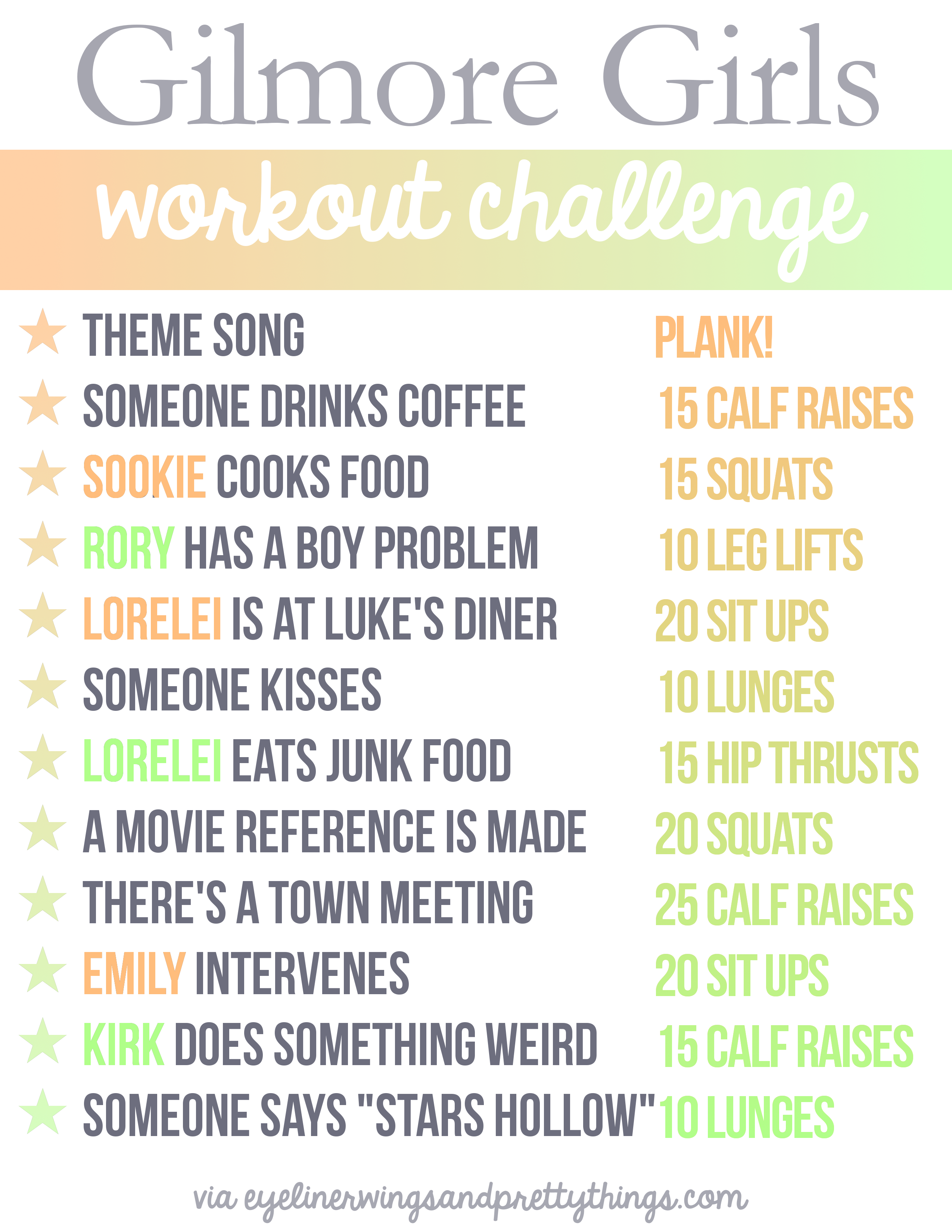 TV WORKOUTS - Gilmore Girls Workout Challenge // eyeliner wings & pretty things