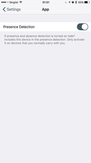 tado iOS App - Settings - App