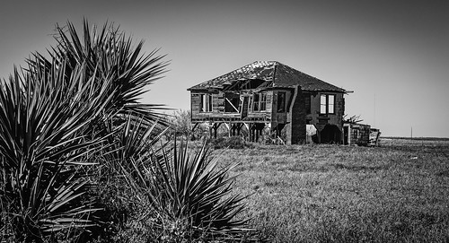old blackandwhite bw house galveston abandoned beach monochrome field us blackwhite texas unitedstates derelict