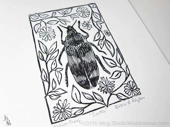 Beetle Relief Print