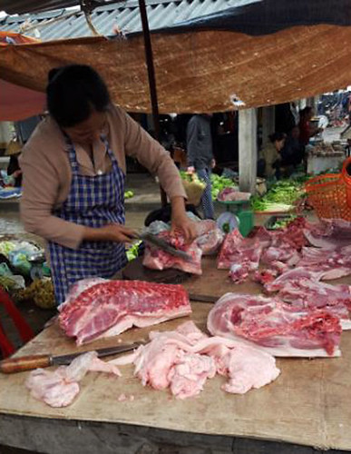 A small-scale pork producer in Nghe An, Vietnam