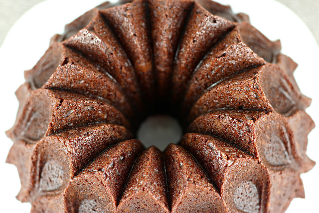 Chocolate Espresso Bundt Cake in Nordic Ware Crown Bundt Pan