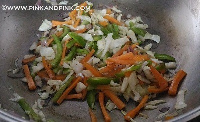 How to make noodles - Add vegetables and saute