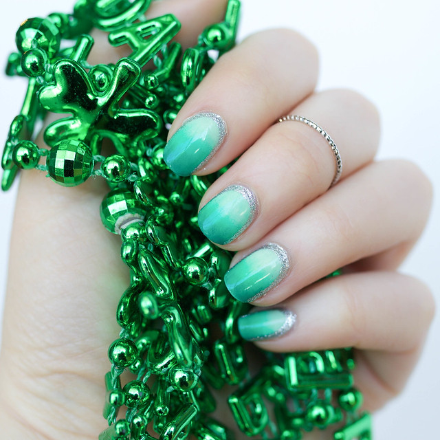 St. Patrick's Day Pastel Green Ombre Manicure